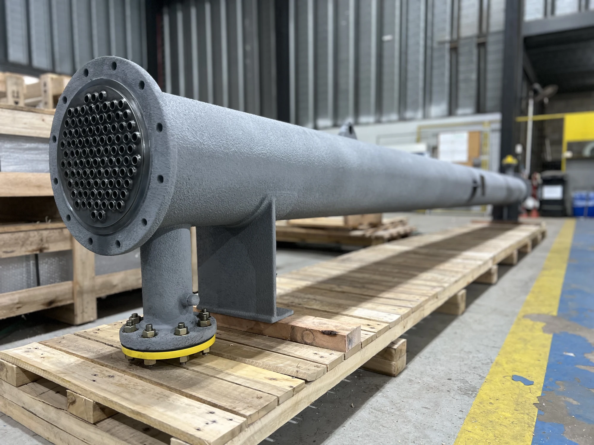 Feixe tubular industrial em trocador de calor